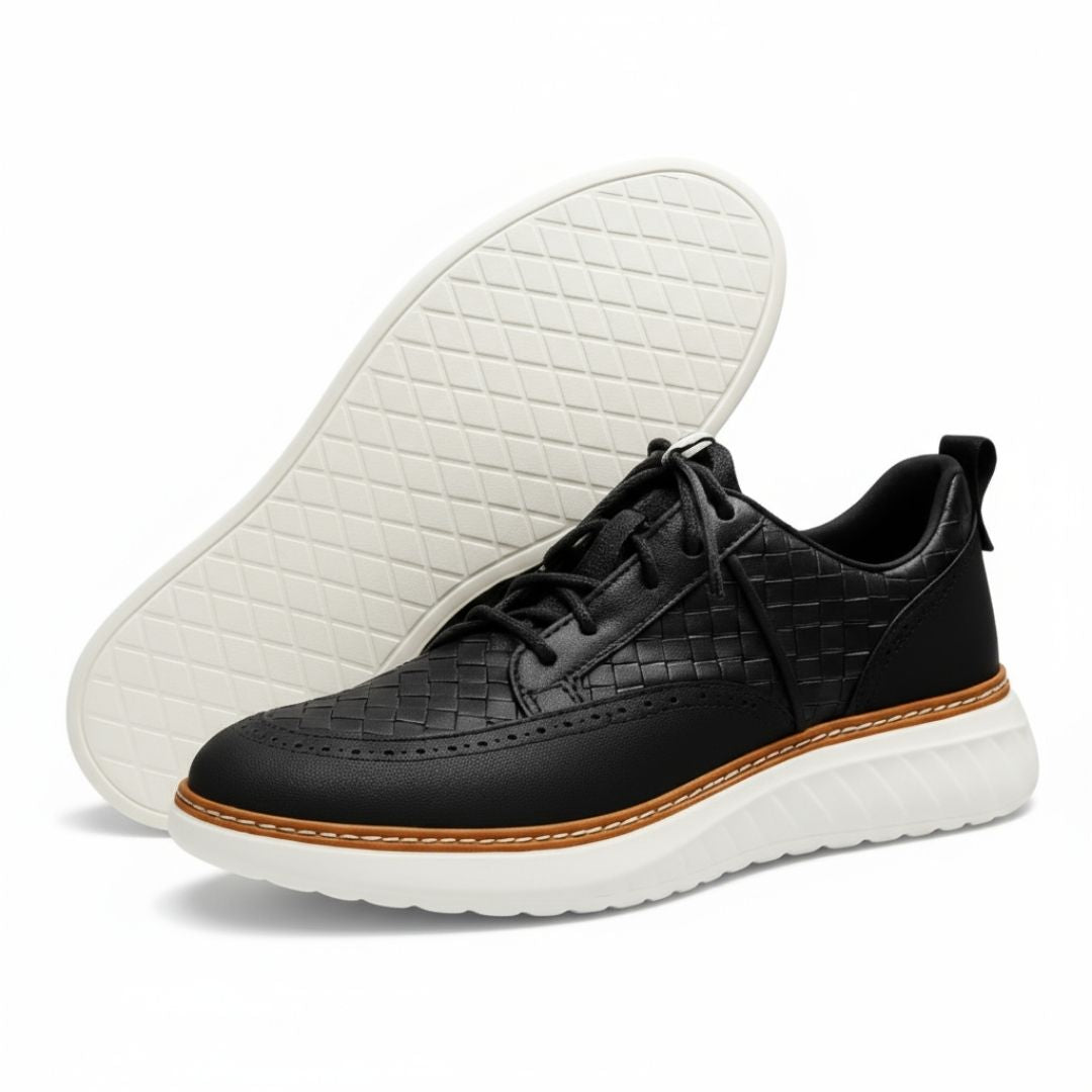 Faux Leather Oxford Sneakers, Cushioned Walking Shoes, All-Day Comfort Amazon.com | Bruno Marc Men main image 2